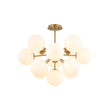 Load image into Gallery viewer, Farmhouze Light - Mid - Century Cluster White Glass Bubble Sphere Sputnik Chandelier - Chandelier - Nickel - 
