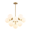 Load image into Gallery viewer, Farmhouze Light - Mid - Century Cluster White Glass Bubble Sphere Sputnik Chandelier - Chandelier - Nickel - 
