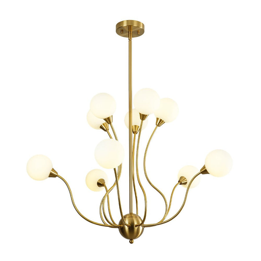 Farmhouze Light - Mid - Century Firework Milky Glass Globe Bubble Chandelier - Chandelier - 10 - Light - 