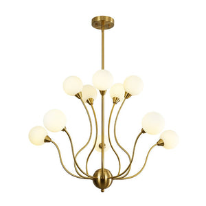 Farmhouze Light - Mid - Century Firework Milky Glass Globe Bubble Chandelier - Chandelier - 10 - Light - 