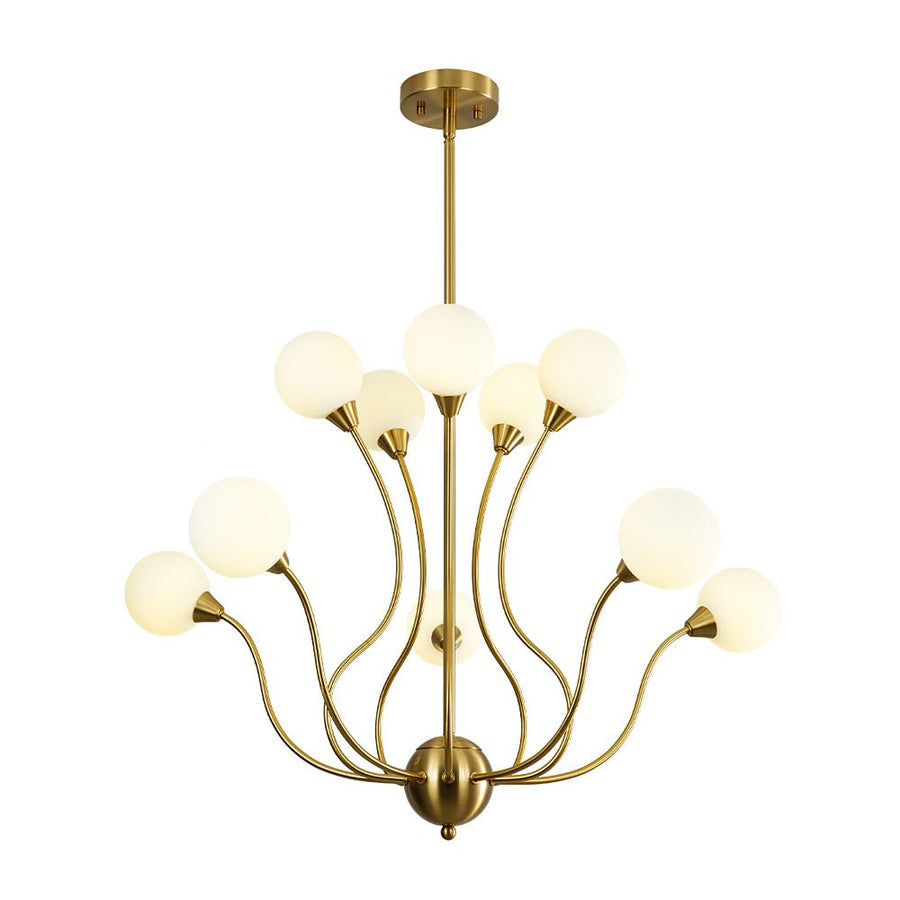 Farmhouze Light - Mid - Century Firework Milky Glass Globe Bubble Chandelier - Chandelier - 10 - Light - 