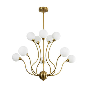 Farmhouze Light - Mid - Century Firework Milky Glass Globe Bubble Chandelier - Chandelier - 10 - Light - 