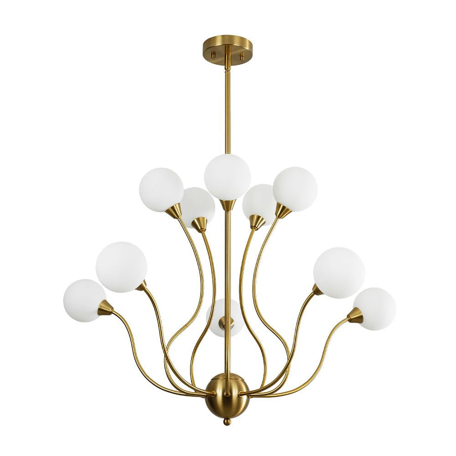 Farmhouze Light - Mid - Century Firework Milky Glass Globe Bubble Chandelier - Chandelier - 10 - Light - 
