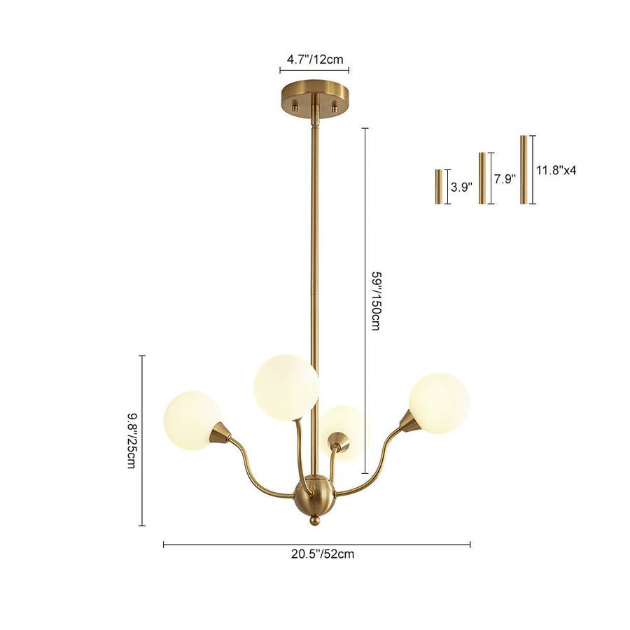 Farmhouze Light - Mid - Century Firework Milky Glass Globe Bubble Chandelier - Chandelier - 10 - Light - 