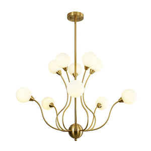 Farmhouze Light - Mid - Century Firework Milky Glass Globe Bubble Chandelier - Chandelier - 10 - Light - 