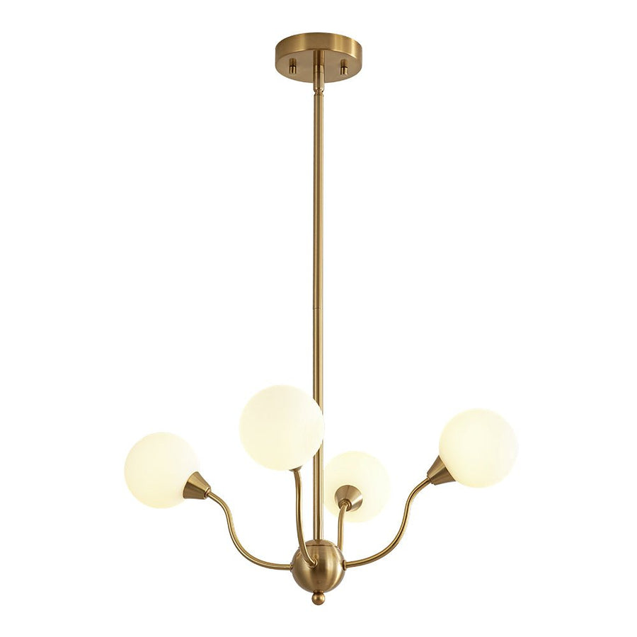 Farmhouze Light - Mid - Century Firework Milky Glass Globe Bubble Chandelier - Chandelier - 4 - Light - 