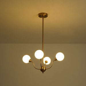 Farmhouze Light - Mid - Century Firework Milky Glass Globe Bubble Chandelier - Chandelier - 4 - Light - 