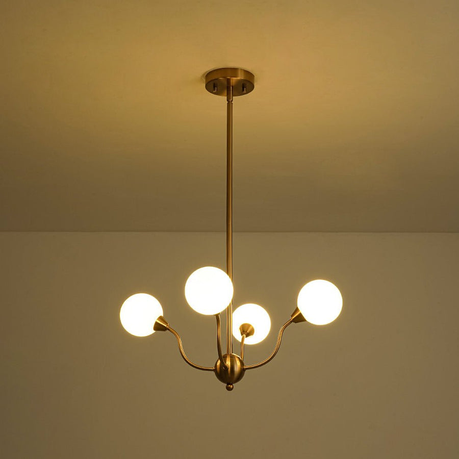 Farmhouze Light - Mid - Century Firework Milky Glass Globe Bubble Chandelier - Chandelier - 4 - Light - 