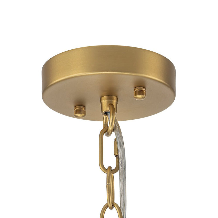 Farmhouze Light - Mid - Century Glam Tiered Water Textured Glass Chandelier - Chandelier - Brass - 