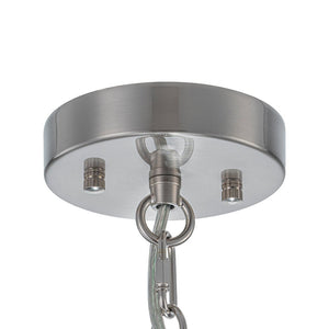 Farmhouze Light - Mid - Century Glam Tiered Water Textured Glass Chandelier - Chandelier - Nickel/6 - Light - 