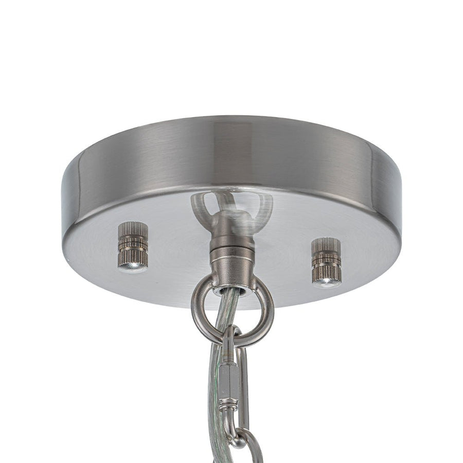 Farmhouze Light - Mid - Century Glam Tiered Water Textured Glass Chandelier - Chandelier - Nickel/6 - Light - 