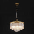 Load image into Gallery viewer, Farmhouze Light-Mid-Century Layered Textured Glass Round Ceiling Light-Chandelier-Brass/Fluted Glass-

