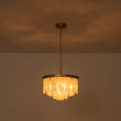Load image into Gallery viewer, Farmhouze Light - Mid - Century Layered Textured Glass Round Ceiling Light - Chandelier - Nickel - 
