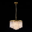 Load image into Gallery viewer, Farmhouze Light - Mid - Century Layered Textured Glass Round Ceiling Light - Chandelier - Nickel - 
