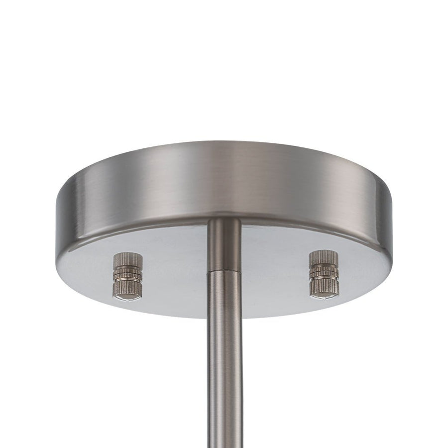 Farmhouze Light - Mid - Century Layered Textured Glass Round Ceiling Light - Chandelier - Nickel/6 - Light - 
