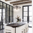 Load image into Gallery viewer, Farmhouze Light-Mid-Century Layered Textured Glass Round Ceiling Light-Chandelier-Oil-Rubbed Bronze-

