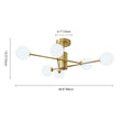 Load image into Gallery viewer, Farmhouze Light - Mid - Century Linear Frosted Glass Globe Sputnik Ceiling Light - Ceiling Light - Brass - 
