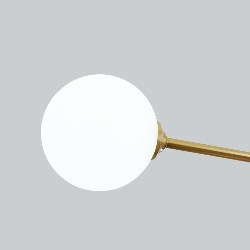 Farmhouze Light - Mid - Century Linear Frosted Glass Globe Sputnik Ceiling Light - Ceiling Light - Brass - 