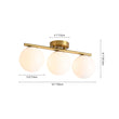 Load image into Gallery viewer, Farmhouze Light - Mid - Century Linear Milky White Glass Globe Ceiling Light - Ceiling Light - Brass - 
