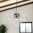 Load image into Gallery viewer, Farmhouze Light - Mid - Century Modern Brass Glass Globe Bubble Chandelier - Chandelier - Black - 
