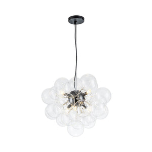 Farmhouze Light - Mid - Century Modern Brass Glass Globe Bubble Chandelier - Chandelier - Black - 
