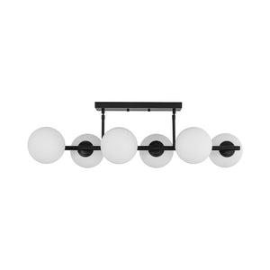 Farmhouze Light - Mid - century Modern Frosted Glass Bubble Island Chandelier - Chandelier - Black - 