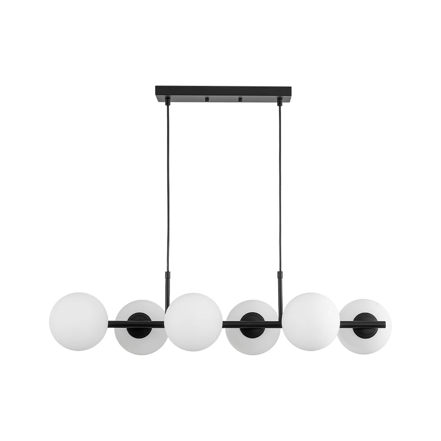 Farmhouze Light - Mid - century Modern Frosted Glass Bubble Island Chandelier - Chandelier - Black - 