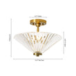 Load image into Gallery viewer, Farmhouze Light-Mid-Century Round Clear Reeded Glass Saucer Ceiling Light-Ceiling Light-Brass-
