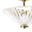 Load image into Gallery viewer, Farmhouze Light-Mid-Century Round Clear Reeded Glass Saucer Ceiling Light-Ceiling Light-Brass-
