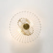 Load image into Gallery viewer, Farmhouze Light-Mid-Century Round Clear Reeded Glass Saucer Ceiling Light-Ceiling Light-Brass-
