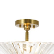 Load image into Gallery viewer, Farmhouze Light-Mid-Century Round Clear Reeded Glass Saucer Ceiling Light-Ceiling Light-Brass-
