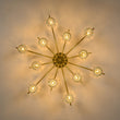 Load image into Gallery viewer, Farmhouze Light-Mid-Century Sparkled Crystal Round Tiered Sputnik Ceiling Light-Chandelier-Brass-
