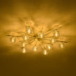 Load image into Gallery viewer, Farmhouze Light-Mid-Century Sparkled Crystal Round Tiered Sputnik Ceiling Light-Chandelier-Brass-
