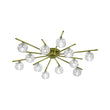 Load image into Gallery viewer, Farmhouze Light-Mid-Century Sparkled Crystal Round Tiered Sputnik Ceiling Light-Chandelier-Brass-
