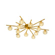 Load image into Gallery viewer, Farmhouze Light-Mid-Century Sparkled Crystal Round Tiered Sputnik Ceiling Light-Chandelier-Brass-
