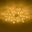 Load image into Gallery viewer, Farmhouze Light-Mid-Century Sparkled Crystal Round Tiered Sputnik Ceiling Light-Chandelier-Brass-
