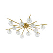 Load image into Gallery viewer, Farmhouze Light-Mid-Century Sparkled Crystal Round Tiered Sputnik Ceiling Light-Chandelier-Brass-
