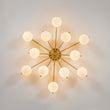 Load image into Gallery viewer, Farmhouze Light-Mid-Century Tiered Frosted Glass Bubble Round Sputnik Ceiling Light-Chandelier-Brass-
