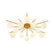 Load image into Gallery viewer, Farmhouze Light-Mid-Century Tiered Frosted Glass Bubble Round Sputnik Ceiling Light-Chandelier-Brass-
