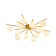 Load image into Gallery viewer, Farmhouze Light-Mid-Century Tiered Frosted Glass Bubble Round Sputnik Ceiling Light-Chandelier-Brass-
