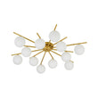 Load image into Gallery viewer, Farmhouze Light-Mid-Century Tiered Frosted Glass Bubble Round Sputnik Ceiling Light-Chandelier-Brass-
