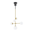 Load image into Gallery viewer, Farmhouze Light-Mid-Century Tiered Frosted Glass Globe Sputnik Entry Chandelier-Chandelier-Brass Black-
