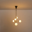 Load image into Gallery viewer, Farmhouze Light-Mid-Century Tiered Frosted Glass Globe Sputnik Entry Chandelier-Chandelier-Brass Black-
