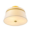 Load image into Gallery viewer, Farmhouze Light-Mid-Century White Fabric Round Drum Shade Ceiling Light-Ceiling Light-Brass-
