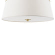 Load image into Gallery viewer, Farmhouze Light-Mid-Century White Fabric Round Drum Shade Ceiling Light-Ceiling Light-Brass-
