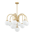 Load image into Gallery viewer, Farmhouze Light-Mid-Century White Glass Globe Brass Tiered Sputnik Chandelier-Chandelier-Brass-
