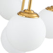 Load image into Gallery viewer, Farmhouze Light-Mid-Century White Glass Globe Brass Tiered Sputnik Chandelier-Chandelier-Brass-
