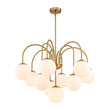 Load image into Gallery viewer, Farmhouze Light-Mid-Century White Glass Globe Brass Tiered Sputnik Chandelier-Chandelier-Brass-
