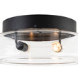 Load image into Gallery viewer, Farmhouze Light-Minimalist 2-Light Clear Glass Round Drum Flush Mount Light-Ceiling Light-Black-
