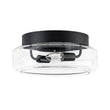 Load image into Gallery viewer, Farmhouze Light-Minimalist 2-Light Clear Glass Round Drum Flush Mount Light-Ceiling Light-Black-
